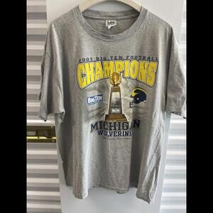 Vintage Lee Sport Michigan Wolverines 2003 Big Ten Football Champions T-Shirt XL